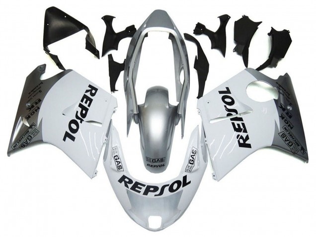 Silber Weiß Grau Schwarz Repsol 1996-2007 Honda CBR1100XX Blackbird Motorrad Verkleidung