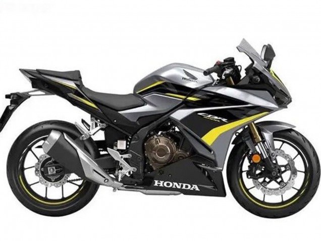 Silber Glänzendes Schwarz Gelb 2019-2021 Honda CBR500R Motorrad Verkleidung