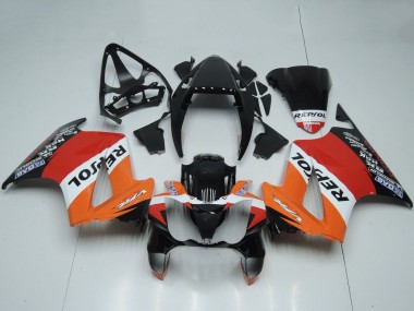 Orange Weiß Rot Glänzendes Schwarz Repsol 2002-2013 Honda VFR 800 Motorrad Verkleidung
