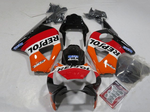 Orange Weiß Rot Glänzendes Schwarz Repsol 2002-2003 Honda CBR900RR 954 Motorrad Verkleidung