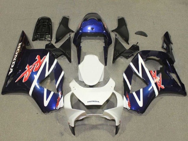 Blau Weiß Glänzendes Schwarz 2002-2003 Honda CBR900RR 954 Motorrad Verkleidung