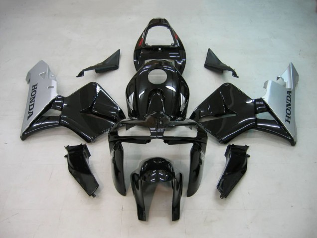 Schwarz Silber 2005-2006 Honda CBR600RR Motorrad Verkleidung