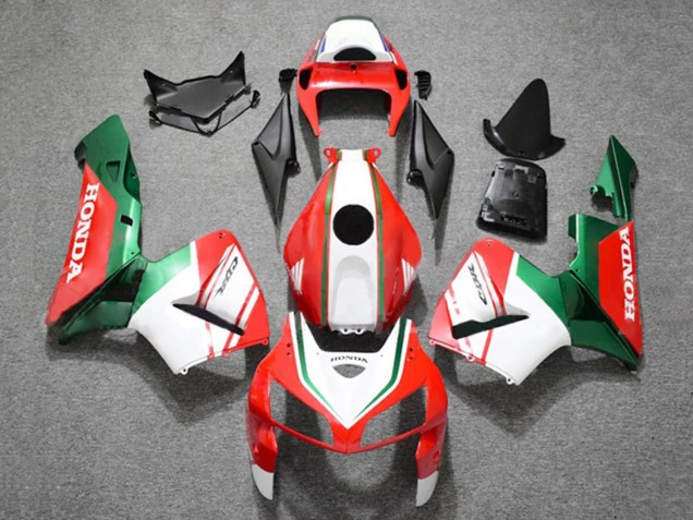 Matt Rot Weiß Grün 2005-2006 Honda CBR600RR Motorrad Verkleidung
