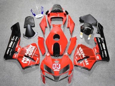 Rot Schwarz Weiß 03 2005-2006 Honda CBR600RR Motorrad Verkleidung
