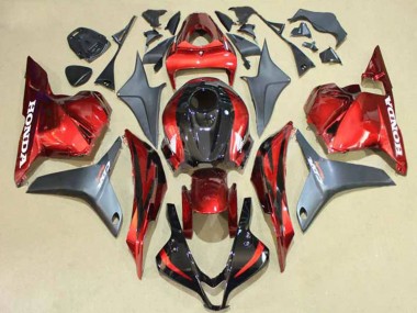 Silber Rot Glänzendes Schwarz 2009-2012 Honda CBR600RR Motorrad Verkleidung