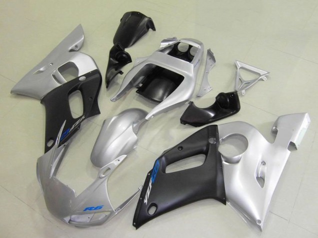 Silber Matt Schwarz Blau Aufkleber 1998-2002 Yamaha YZF R6 Motorrad Verkleidung