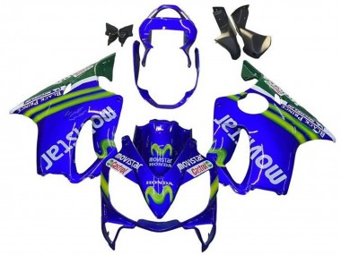 Blau Grün Weiß MoviStar 2001-2003 Honda CBR600 F4i Motorrad Verkleidung