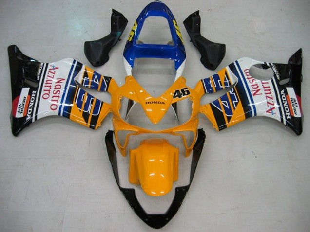 Gelb Weiß Blau Glänzendes Schwarz Nastro Azzurro 2001-2003 Honda CBR600 F4i Motorrad Verkleidung