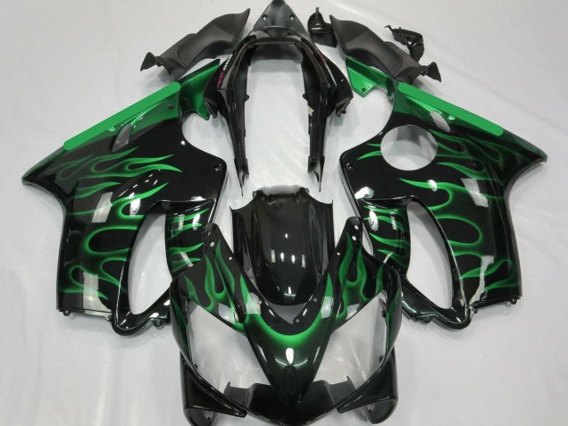 Glänzendes Schwarz Grün Flamme 2004-2007 Honda CBR600 F4i Motorrad Verkleidung