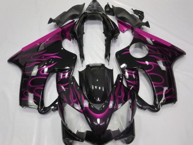 Glänzendes Schwarz Rosa Flamme 2004-2007 Honda CBR600 F4i Motorrad Verkleidung
