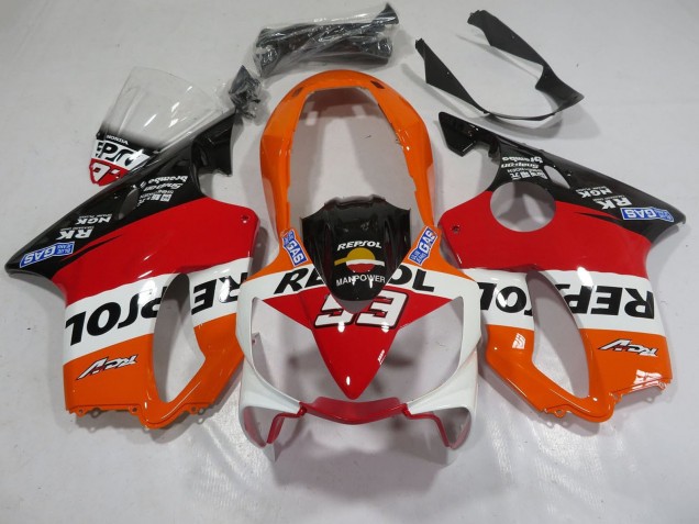 Orange Weiß Rot Glänzendes Schwarz Repsol 93 2004-2007 Honda CBR600 F4i Motorrad Verkleidung