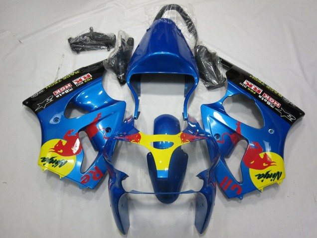 Blau Gelb Schwarz Red Bull 2000-2002 Kawasaki ZX6R Motorrad Verkleidung
