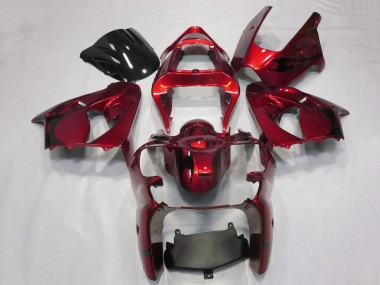 Bonbon Rot Schwarz Tribal 2000-2002 Kawasaki ZX6R Motorrad Verkleidung