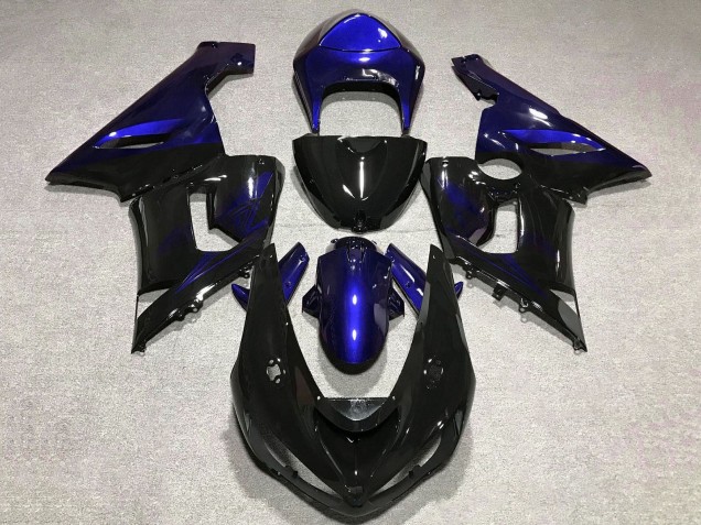 Blau Glänzendes Schwarz 2005-2006 Kawasaki ZX6R Motorrad Verkleidung