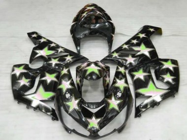 Schwarz Grün Silber 2005-2006 Kawasaki ZX6R Motorrad Verkleidung