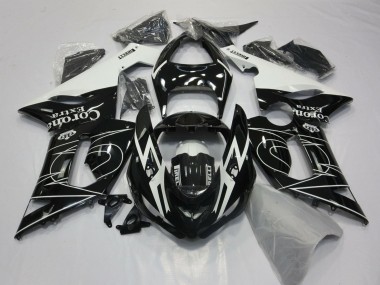 Glänzendes Schwarz Weiß Corona Extra Tribal 2005-2006 Kawasaki ZX6R Motorrad Verkleidung