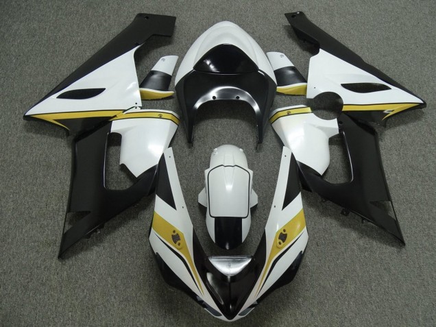 Weiß Schwarz Gelb 2005-2006 Kawasaki ZX6R Motorrad Verkleidung