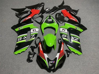 Schwarz Grün Weiß Rot 2007-2008 Kawasaki ZX6R Motorrad Verkleidung