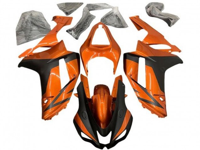 Orange Matt Schwarz 2007-2008 Kawasaki ZX6R Motorrad Verkleidung