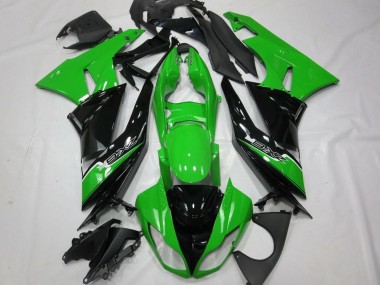 Grün Glänzendes Schwarz Weiß 2009-2012 Kawasaki ZX6R Motorrad Verkleidung