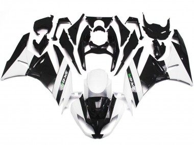 Weiß Glänzendes Schwarz 2009-2012 Kawasaki ZX6R Motorrad Verkleidung
