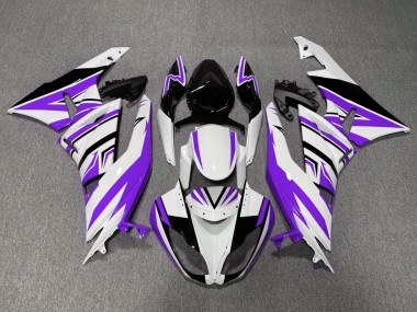 Weiß Lila Schwarz 2009-2012 Kawasaki ZX6R Motorrad Verkleidung