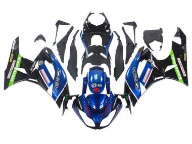 Blau Glänzendes Schwarz Rot Grün 2009-2012 Kawasaki ZX6R Motorrad Verkleidung