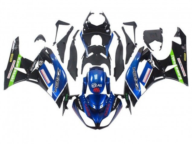 Blau Glänzendes Schwarz Rot Grün 2009-2012 Kawasaki ZX6R Motorrad Verkleidung