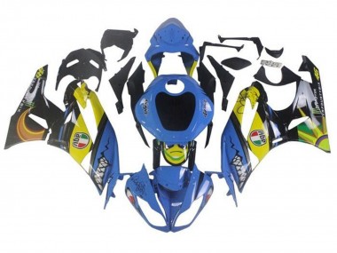 Blau Gelb Hai 2009-2012 Kawasaki ZX6R Motorrad Verkleidung