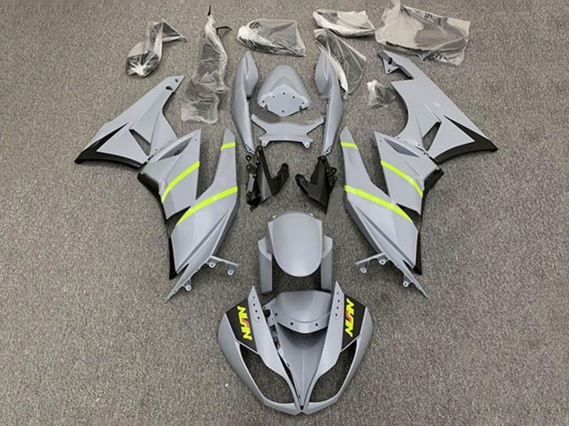 Grau Gelb Streifen 2009-2012 Kawasaki ZX6R Motorrad Verkleidung