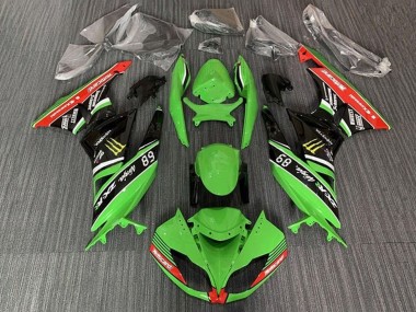 Grün Glänzendes Schwarz Rot Gelb Monster Motocard 2009-2012 Kawasaki ZX6R Motorrad Verkleidung