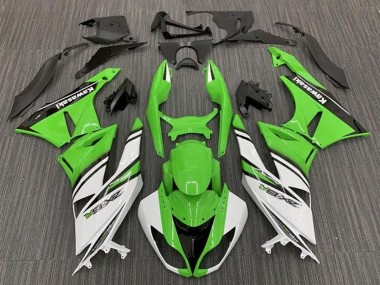 Grün Weiß Schwarz Streifen 2009-2012 Kawasaki ZX6R Motorrad Verkleidung