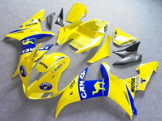 Gelb Blau Kamel Motul 2003-2004 Yamaha YZF R6 Motorrad Verkleidung