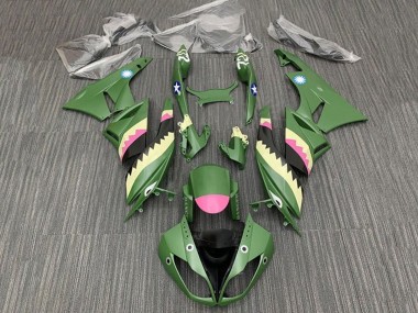 Gelb Rosa Matt Grün Hai 2009-2012 Kawasaki ZX6R Motorrad Verkleidung