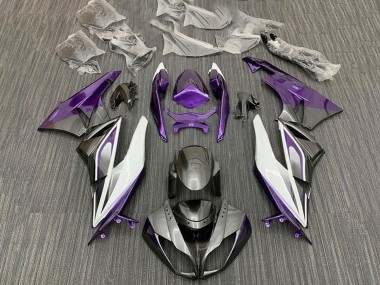 Lila Weiß Silber Schwarz 2009-2012 Kawasaki ZX6R Motorrad Verkleidung