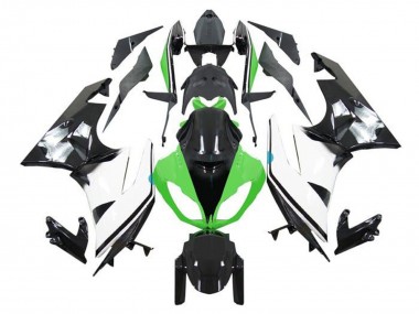 Grün Weiß Glänzendes Schwarz 2009-2012 Kawasaki ZX6R Motorrad Verkleidung