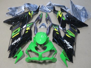 Grün Gelb Glänzendes Schwarz 2019-2022 Kawasaki ZX6R Motorrad Verkleidung