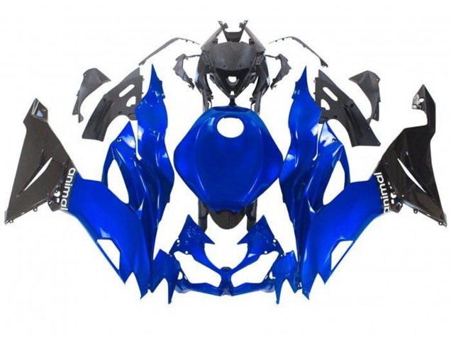 Blau Glänzendes Schwarz 2019-2022 Kawasaki ZX6R Motorrad Verkleidung