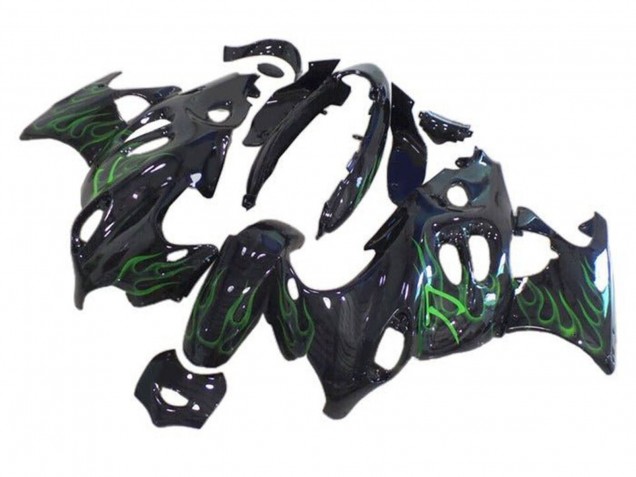Glänzendes Schwarz Grün Flamme 2004-2006 Suzuki GSX600F/GSX750F Motorrad Verkleidung