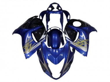 Suzuki GSXR 1300 Hayabusa Motorrad Verkleidung 2008-2020 - Blau Weiss Gold