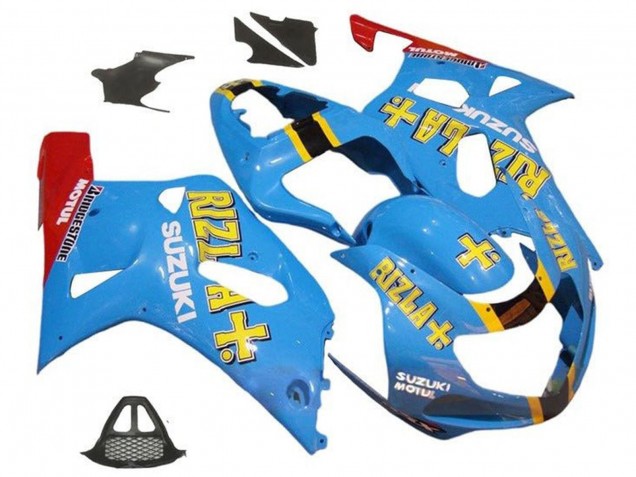 Blau Gelb Rot Rizla 2000-2002 Suzuki GSXR1000 Motorrad Verkleidung