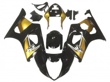 Gold Glänzendes Schwarz 2003-2004 Suzuki GSXR 1000 Motorrad Verkleidung