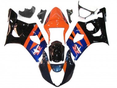 Orange Blau Glänzendes Schwarz 2003-2004 Suzuki GSXR 1000 Motorrad Verkleidung