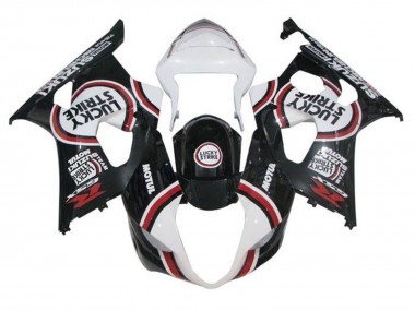 Weiß Schwarz Rot Lucky Strike 2003-2004 Suzuki GSXR 1000 Motorrad Verkleidung