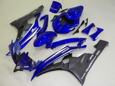 Blau Weiß Matt Schwarz Motul 2006-2007 Yamaha YZF R6 Motorrad Verkleidung