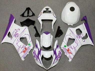 Weiß Lila Corona Alstare 2003-2004 Suzuki GSXR 1000 Motorrad Verkleidung
