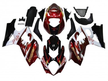 Schwarz Rot Weiß Gold 2005-2006 Suzuki GSXR 1000 Motorrad Verkleidung