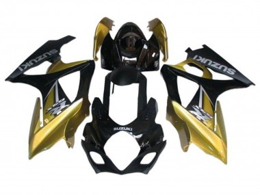 Schwarzes Gold Silber 2005-2006 Suzuki GSXR 1000 Motorrad Verkleidung