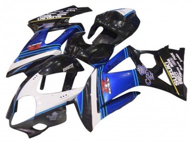 Glänzendes Schwarz Blau Weiß Corona 2005-2006 Suzuki GSXR 1000 Motorrad Verkleidung