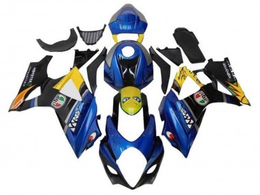 Blau Gelb Schwarz Hai 2005-2006 Suzuki GSXR 1000 Motorrad Verkleidung